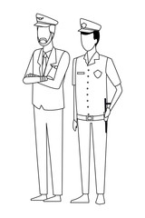 Jobs and professions avatar in black and white