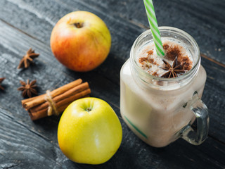 Apple smoothie in a glass