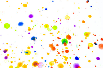 Watercolour Coloured Paint Drips Splatters and spots for Background