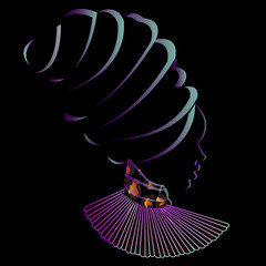 Portrait of beautiful African woman with earring (profile view)