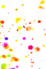 Watercolour Coloured Paint Drips Splatters and spots for Background