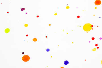 Watercolour Coloured Paint Drips Splatters and spots for Background