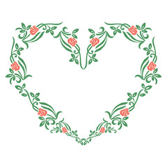 Vector illustration green leaf wreath frames for greeting card hand drawn