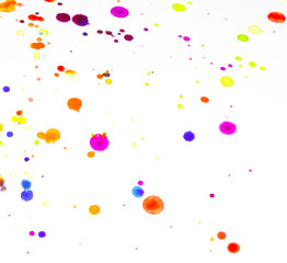 Watercolour Coloured Paint Drips Splatters and spots for Background