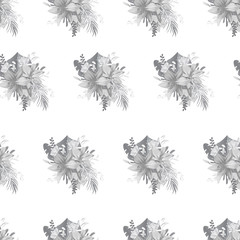 tropic liliya and monsterasyrface pattern design. Nature plant vector