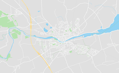 Drogheda, Ireland downtown street map