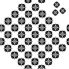 Simple ornament white and dark illustration with etnic arabic. Geometric ornament pattern.