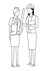 Jobs and professions avatar in black and white