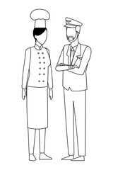 Jobs and professions avatar in black and white