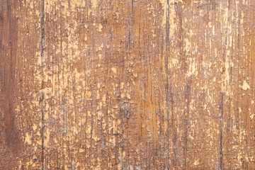 Texture Of Brown Old Wood Wall. Distressed With Shabby Varnish Wood Texture Close-Up.