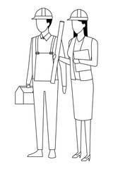 Jobs and professions avatar in black and white