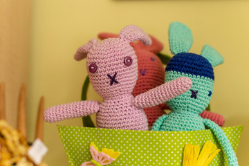 knitted crochet  animal toys  