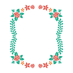 Vector illustration beauty decoration leafy floral frame hand drawn