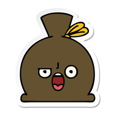 sticker of a cute cartoon sack