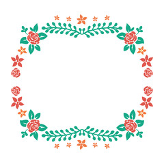 Vector illustration beauty decoration leafy floral frame hand drawn