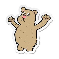 sticker of a cartoon funny bear