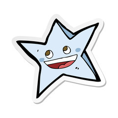 sticker of a cartoon happy star character
