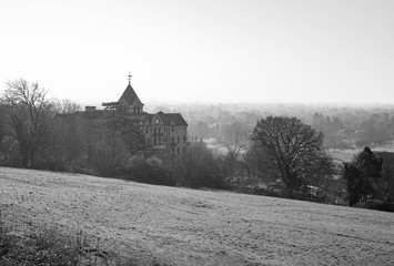 old church in winter