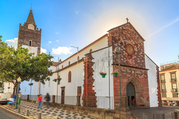 Beautiful cityscape of the Cathedral of Our Lady of the Assumption (Portuguese, e Catedral de Nossa...