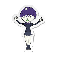 sticker of a cartoon vampire girl