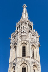 Fototapeta na wymiar Tower of St. Matthias Church in Budapest