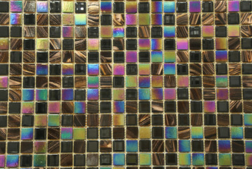 mosaic ceramic tiles on the wall in the interior or pool
