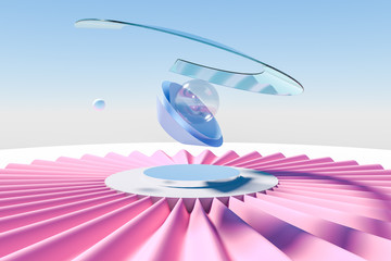 3d rendering, pink creative graphic