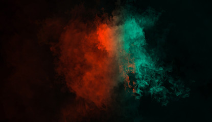 Abstract mystery smoke background .Blue and Red overlays texture fog .