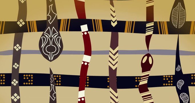 4k video primitive primitive drawings of snakes prehistoric people. Cave drawings of ancient people. Animation of tribal paintings
