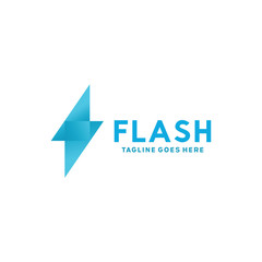 Blue Flash Gradient Logo Vector Graphic Design