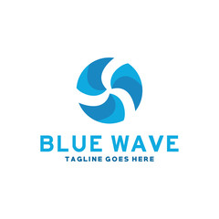 Blue Wave Color Symbol Logo Design