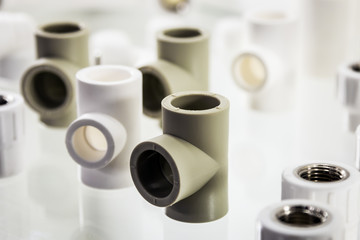 ceramic-metal pipes, couplings and fittings. Plumbing, fixing pipes and fittings for connection of water or gas systems