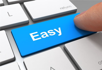 easy push button concept 3d illustration