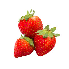 strawberries isolated on white background