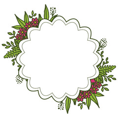 Vector illustration invitation card with leaf floral frame blooms hand drawn