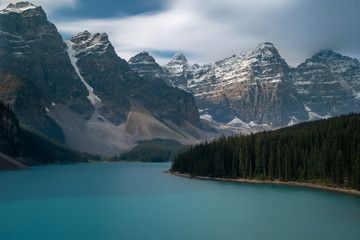 The majestic and beautiful Moraine Lake at Banff National Park, Canada