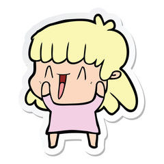 sticker of a cartoon woman