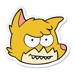 sticker of a cartoon fox face