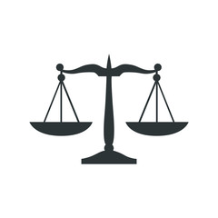 Scales icon. Scales of justice. Balance scales.
