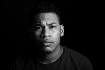 Fototapeta premium Beautiful handsom young man black and white