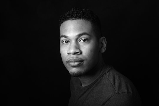 Beautiful handsom young man black and white