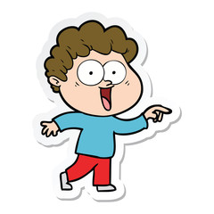 sticker of a cartoon happy man