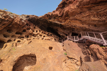 Cenobio de Valeron, archeological site, aboriginal caves in Grand Canary, Canary islands .