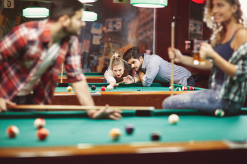 billiard club -Funny time with friends . - obrazy, fototapety, plakaty