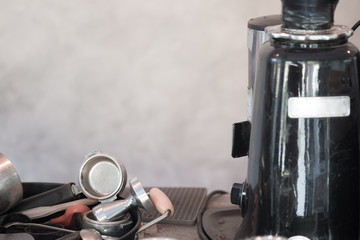 Close up of make coffee and tool