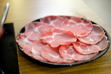 Japanese sliced shabu shabu meat.