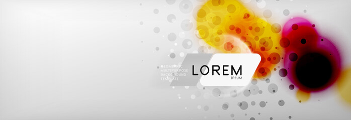Background abstract - blurred dotted color circle shape, techno bubbles