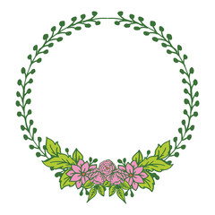 Vector illustration various colors of leaf flower frames hand drawn