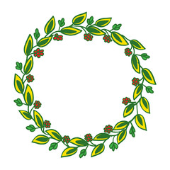 Vector illustration various colors of leaf flower frames hand drawn