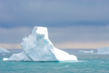 ice bergs in antarctic waters near an island of Sounth Georgia